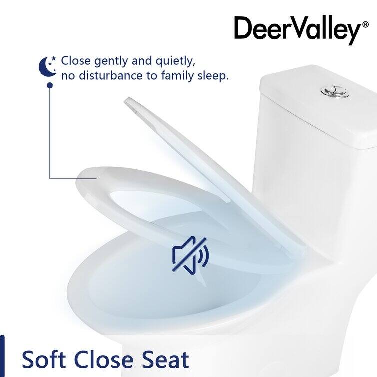 DeerValley Symmetry DualFlush Elongated OnePiece Toilet with Seat