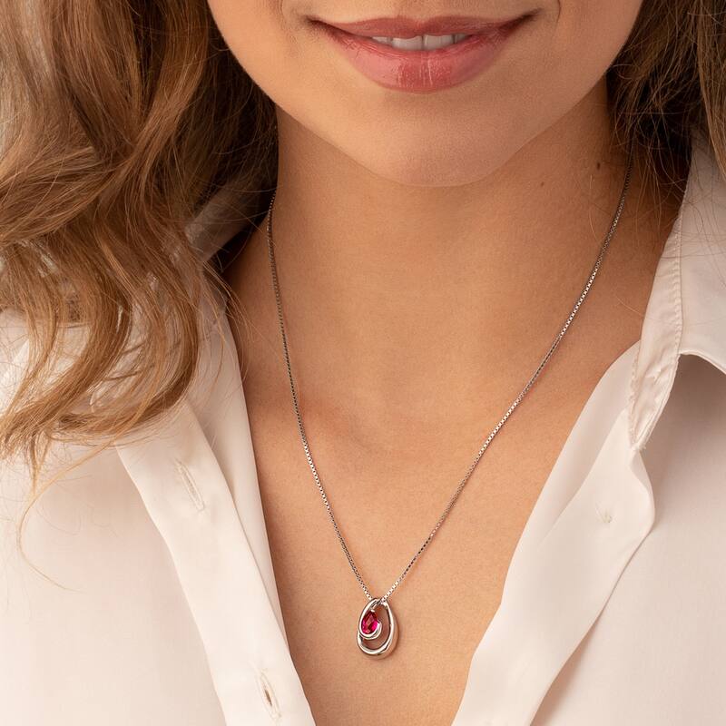 1 ct Ruby Pendant in Sterling Silver