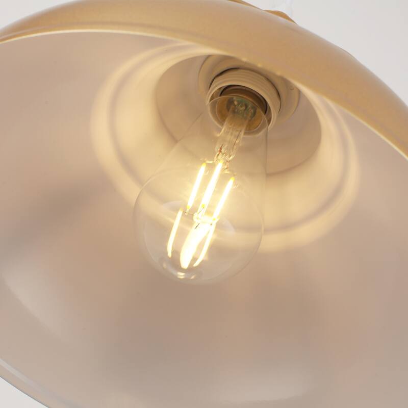 1 - Light Modern Industrial Plug-In Pendant Light with Metal Dome Lampshade