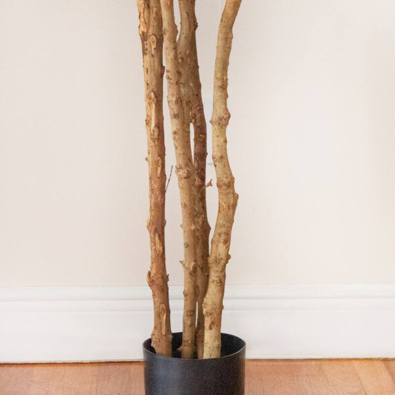 6' Artificial Fiddle Leaf Fig Tree in Black Pot