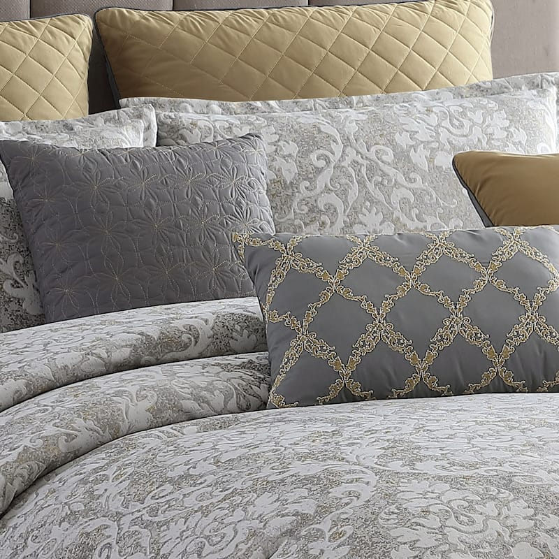Riverbrook Home Lantana Grey Jacquard 10-piece Comforter Set