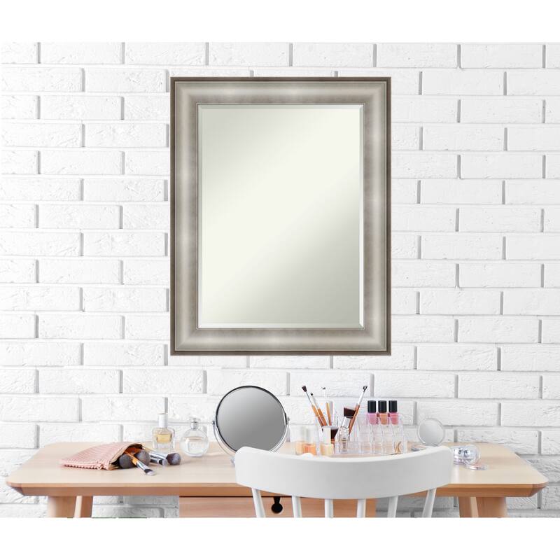 Beveled Wall Mirror - Imperial Pewter Black Frame