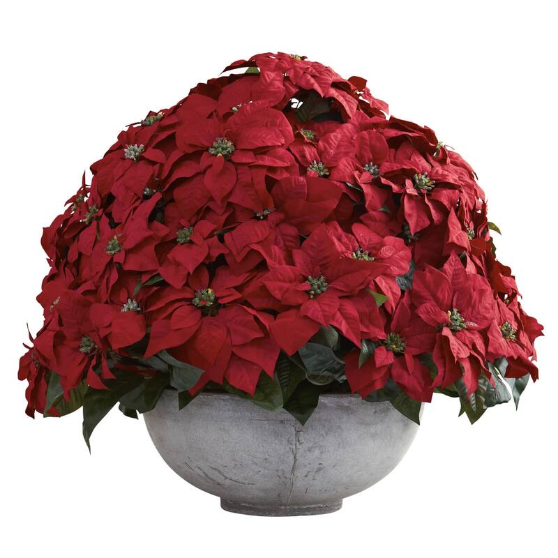 Holiday Centerpiece Arrangement with Planter - Giant Timeless Floral Decor - 29.75