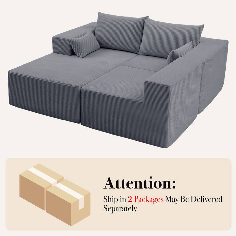 Modern L-Shaped Cloud Modular Sectional Sofa with Chaise Lounge