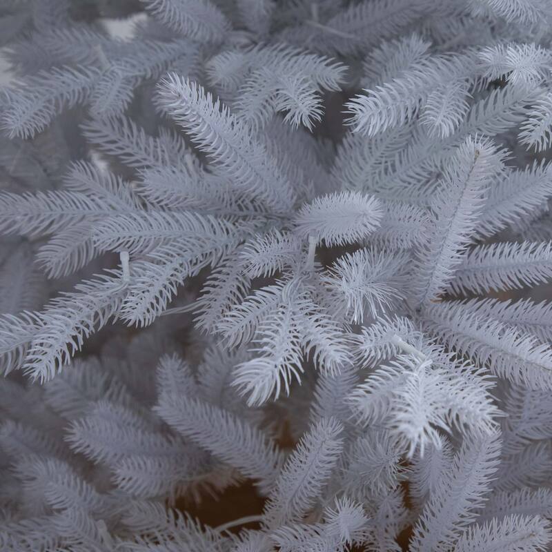 Pre-lit White California Spruce Artificial Christmas Tree - 7’ - Dual Color LED Lights - 7 Foot