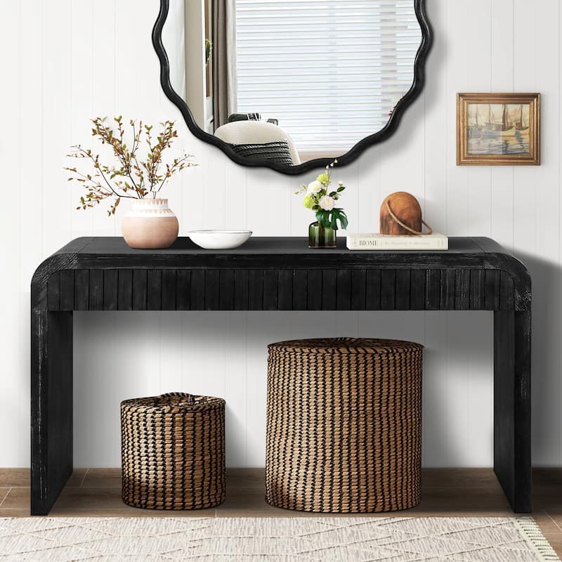 Crafted Entryway Table Console Table With Two Drawers