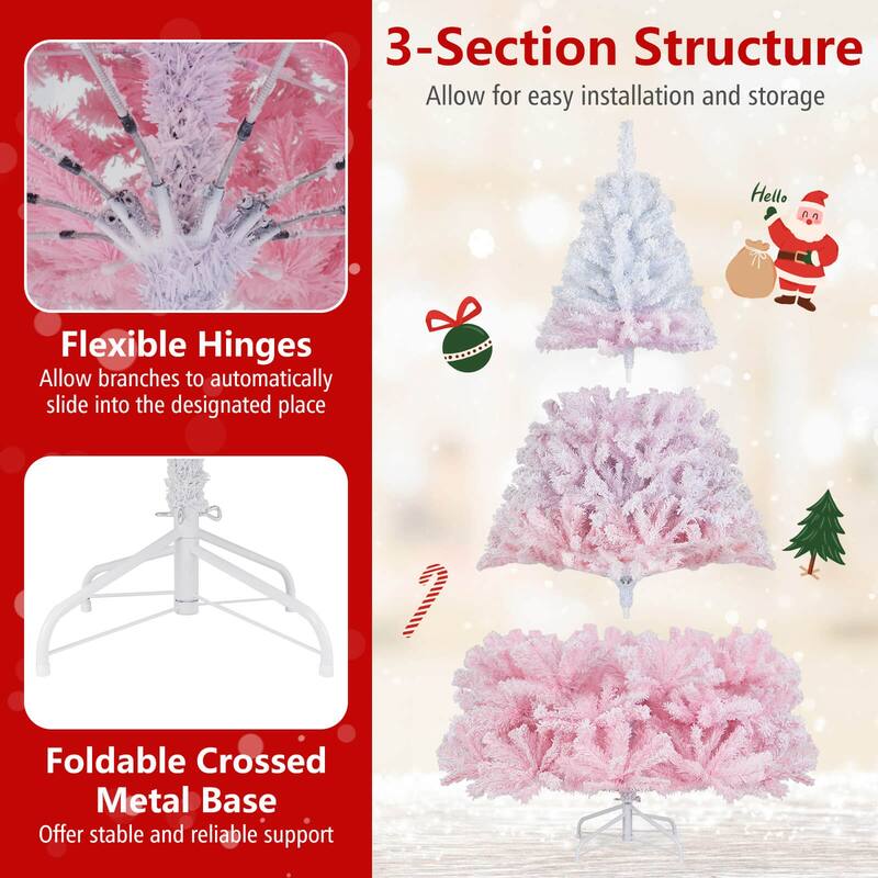 Costway 5/6/7/8 FT Artificial Christmas Tree with 180/250/350/470 Warm - See Details
