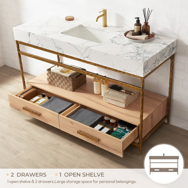 Dhaka Bath Vanity with Composite Stone Top without Mirror