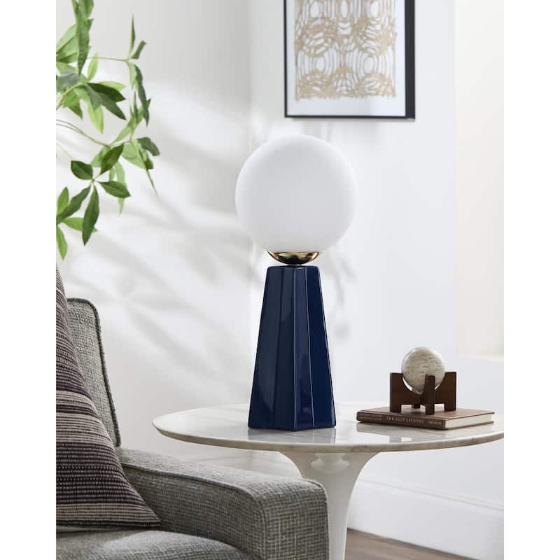 Livabliss Stellan Modern Accent Table Lamp - 18"H x 8"W x 10"D - Navy