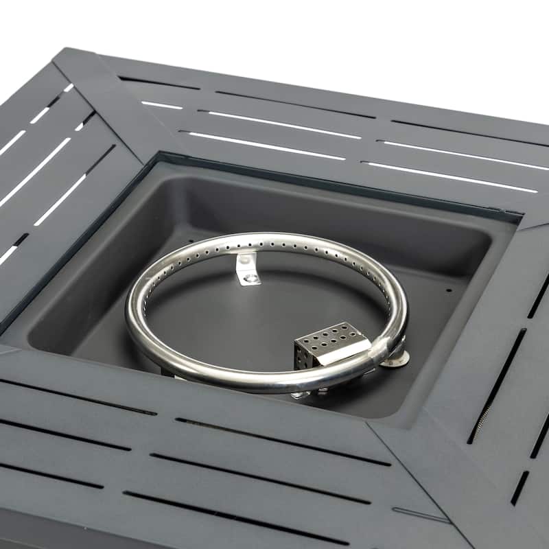 30" Propane Square Steel Gas Fire Pit with 50000 BTU