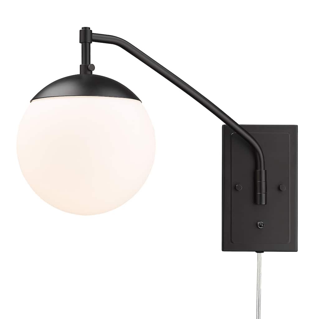 Golden Lighting Glenn 1-light Swing Arm Wall Lamp in Matte Black
