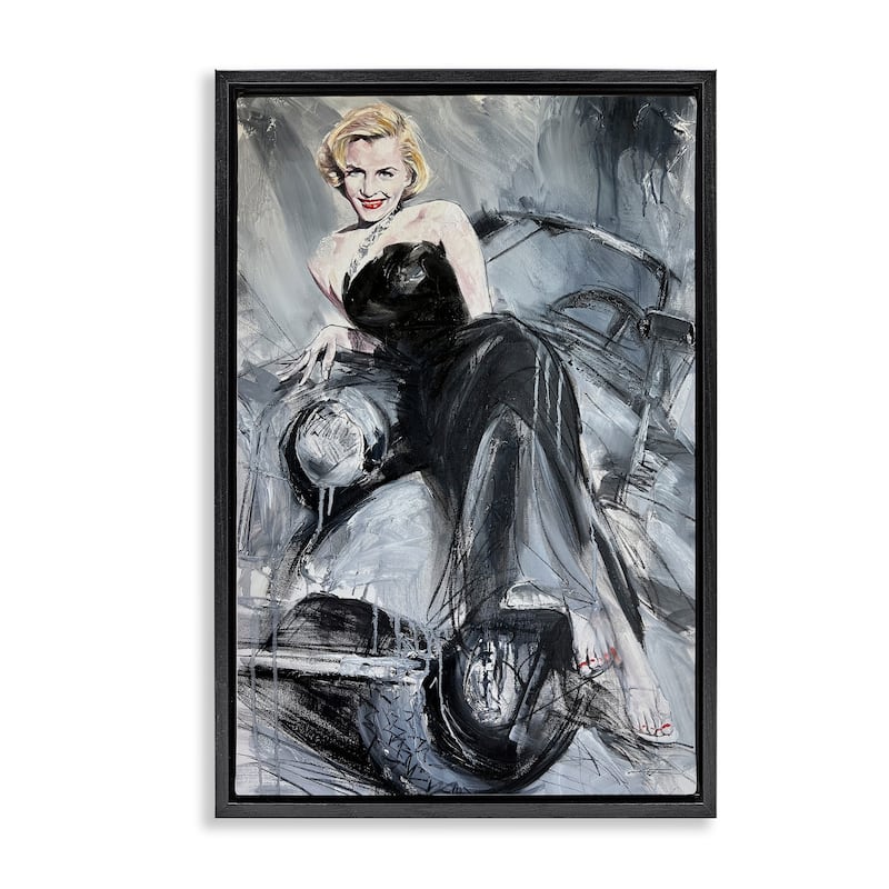 Stupell Timeless Fashion Woman Framed Floater Canvas Wall Art Design By Lucille Lee - 21 x 31 - Black