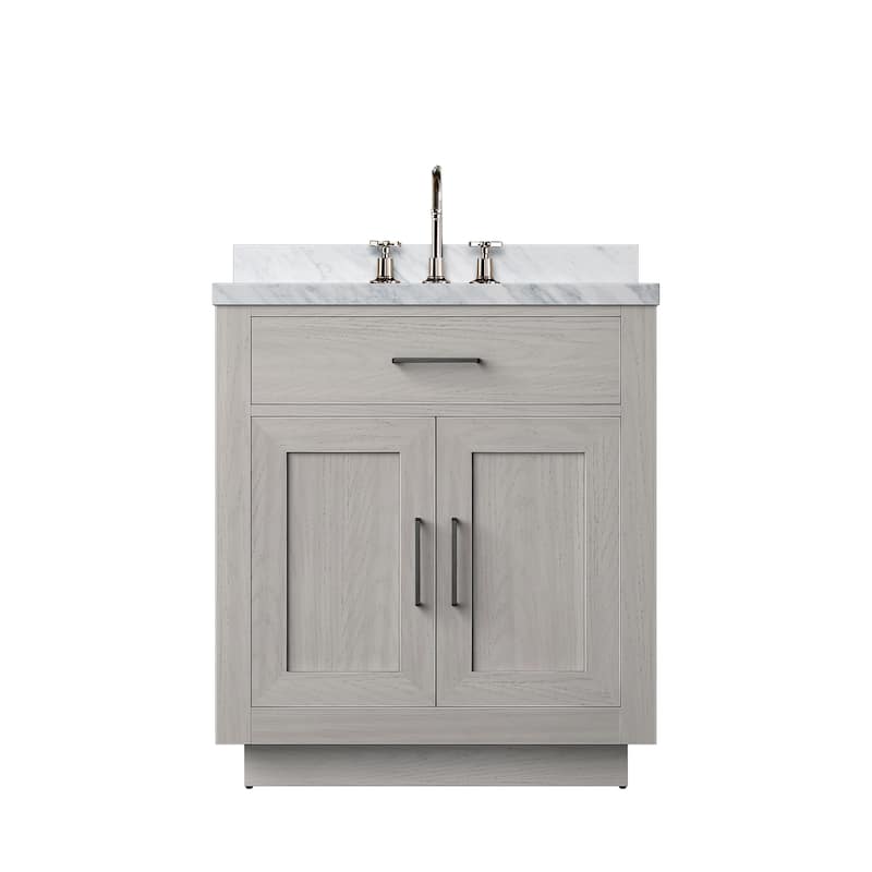 Abbey Bath Vanity with Carrara Marble Top, Sink and Faucet