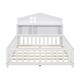 preview thumbnail 10 of 9, Full-Size Montessori Floor Bed with Bookcases & Blackboards, Solid Wood Design for Kids with Guardrails & Storage, White
