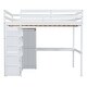 preview thumbnail 14 of 32, Full Pine Loft Bed with Wardrobe, Desk & Storage