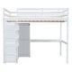 preview thumbnail 26 of 28, Full Size Loft Bed with Storage Shelves & Drawers, Solid Wood Loft Bed Frame with Built-in Wardrobe & Desk for Kids Teens Adults