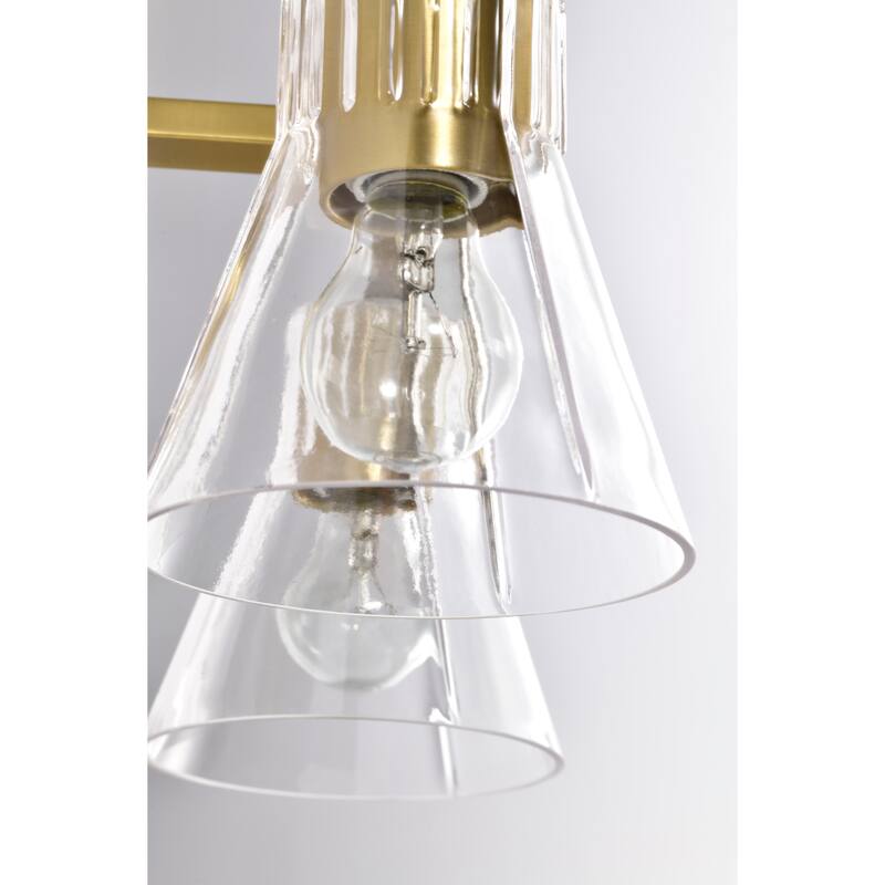 Gianna 2 Light Vanity Vintage Brass Finish Clear Glass - Vintage Brass