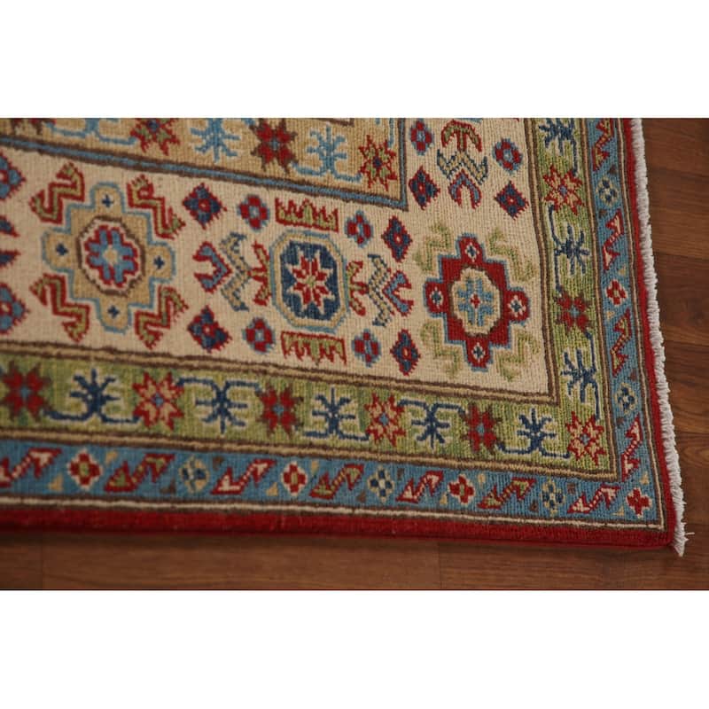 Red Kazak Oriental Area Rug Handmade Wool Carpet - 6'8" x 9'10"