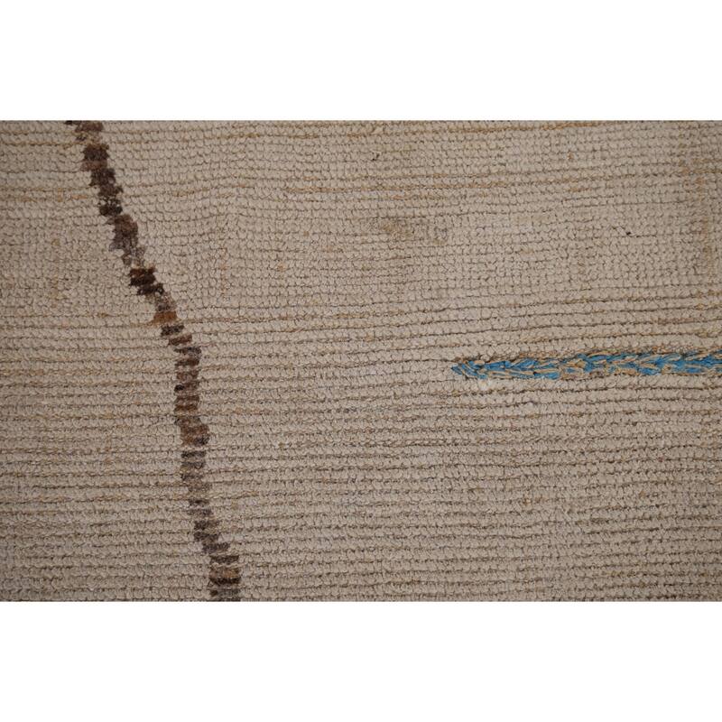 Earth Tone Moroccan Modern Rug Hand-Knotted Contemporary Wool Carpet - 7'9"x 11'8"