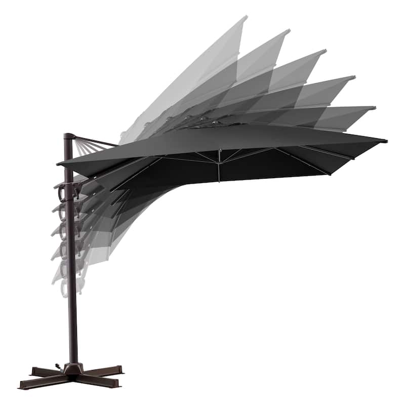 Outdoor Patio Umbrella 9 FT x 11 FT Cantilever-Offset Umbrella with No Base