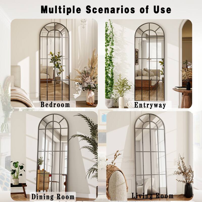 Windowpane Full Length Metal Wall Mirror