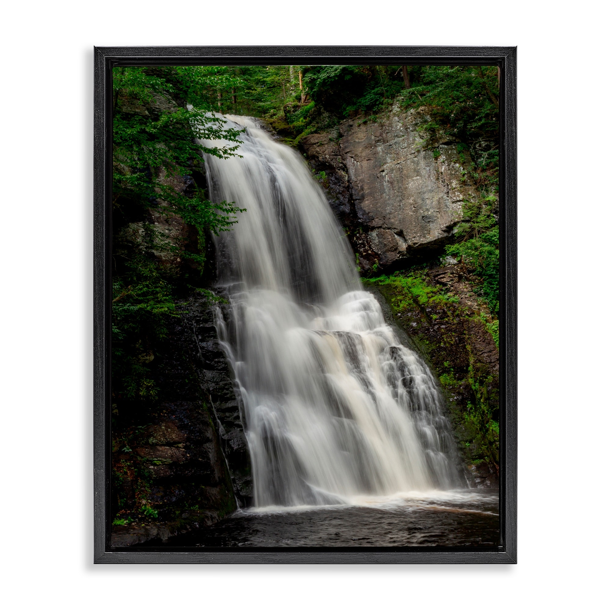 Stupell Lush Waterfall Flow Framed Floater Canvas Wall Art Design By Jeff Poe Photography