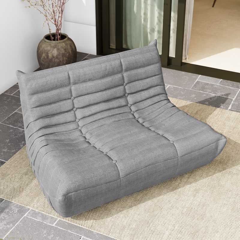 Outdoor Club Chair Patio Wood Arm Chair with Cushion Set of 2