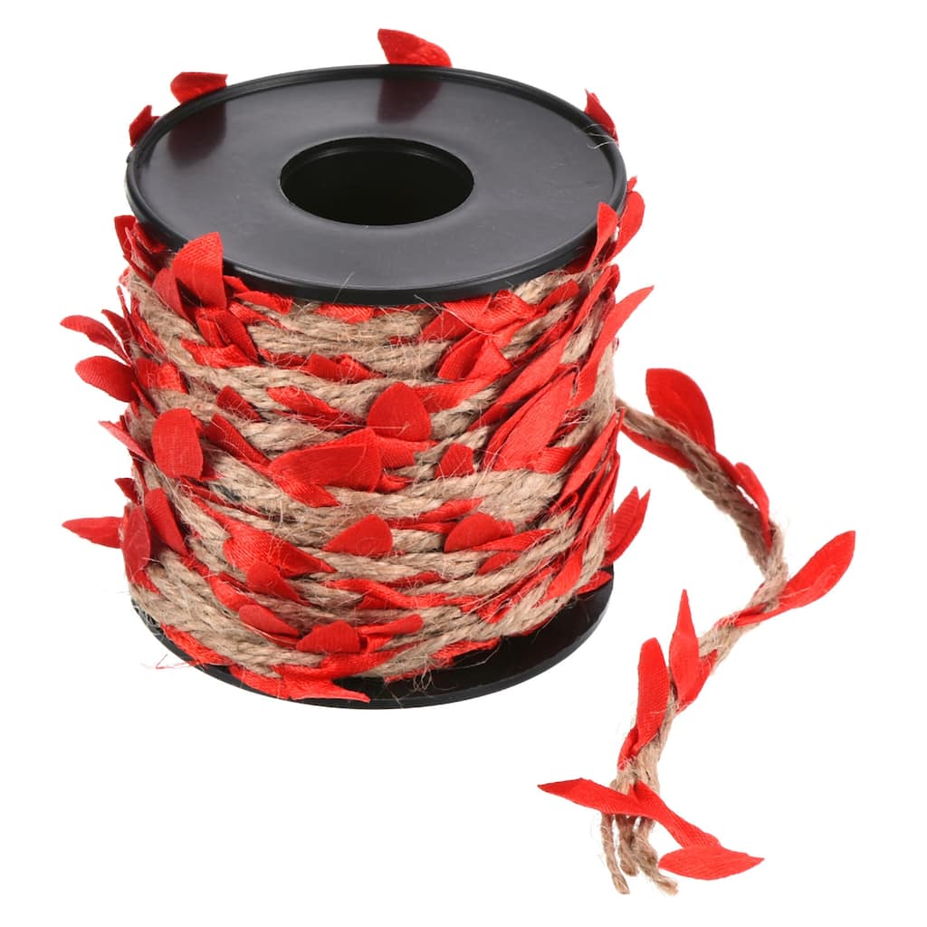33ft 5mm Burlap Leaf Ribbon Artificial Vine Natural Jute Rope Twine