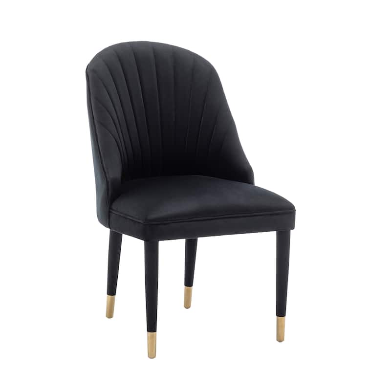 Porthos Home Wren Velvet Dining Chairs with Velvet Covered Rubberwood Legs, Set of 2