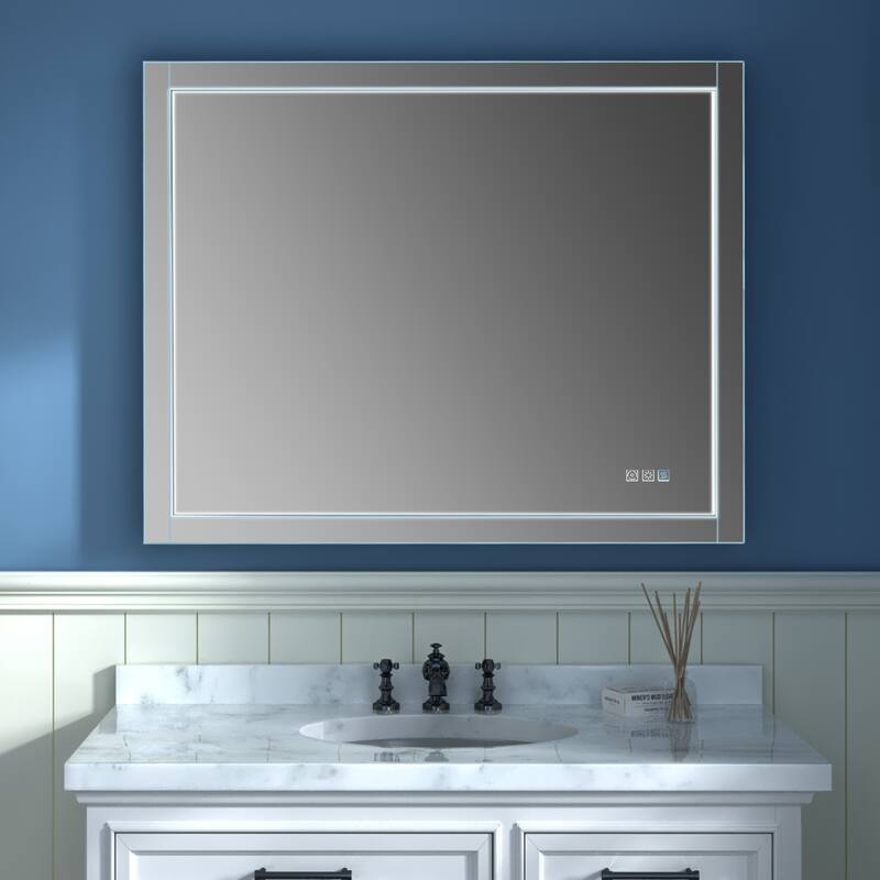ExBrite LED Lighted Bathroom Mirror with Defog and Stepless Dimming