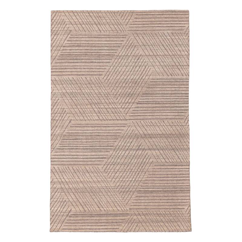 ECARPETGALLERY Hand-knotted Tangier Taupe Wool Rug - 5'0 x 8'0