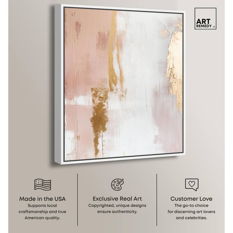 Golden Glow on Pink Canvas by Art Remedy