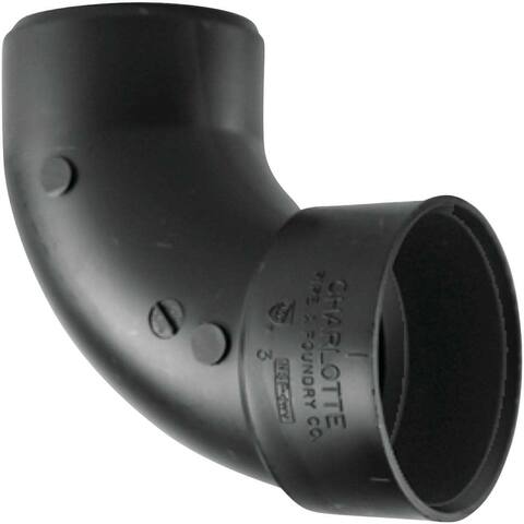 Charlotte Pipe 2 In. Hub x Spigot 90 Deg. Sanitary Street ABS Elbow (1/4 Bend) - 1 Each - 2 In.