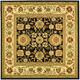 SAFAVIEH Lyndhurst Ambrogina Traditional Area Rug - 8' x 8' Square - Black/Ivory