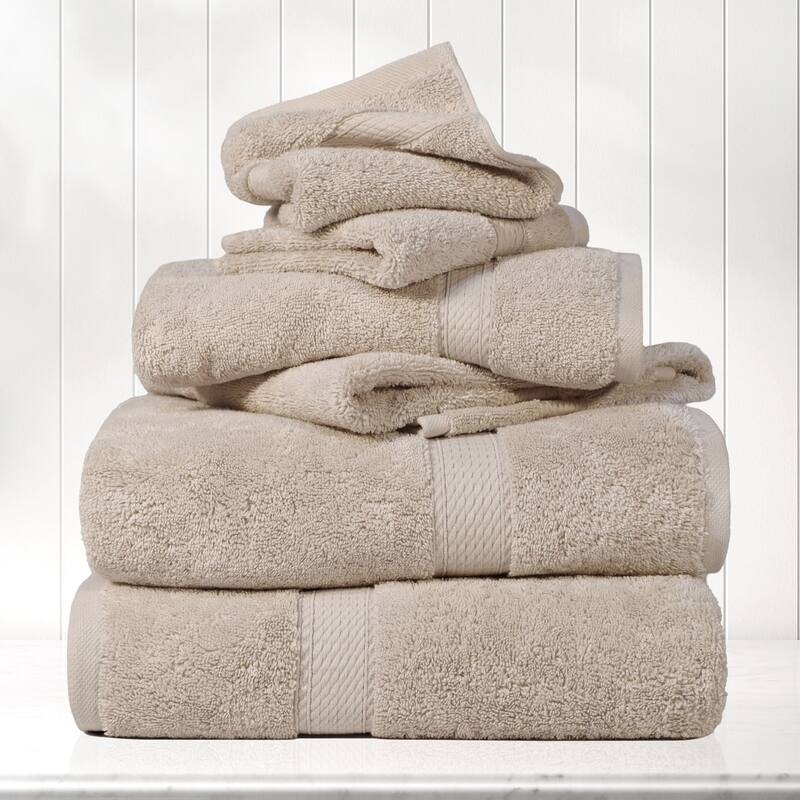 Blue Nile Mills Luxury 6-Piece Egyptian Cotton Towel Set, Thick Absorbent Bathroom Towels