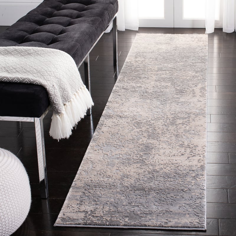 SAFAVIEH Invista Angelia Contemporary Rug - 2' x 8' Runner - Grey/Cream