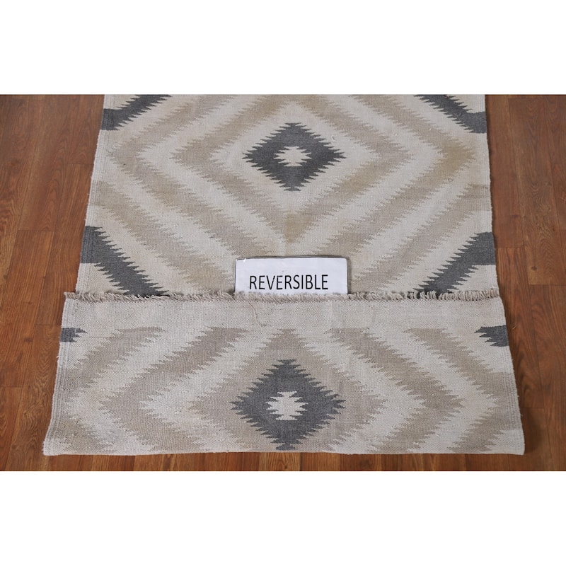 Southwestern Kilim Oriental Area Rug Hand-Woven Wool Carpet - 3'1"x 5'0"