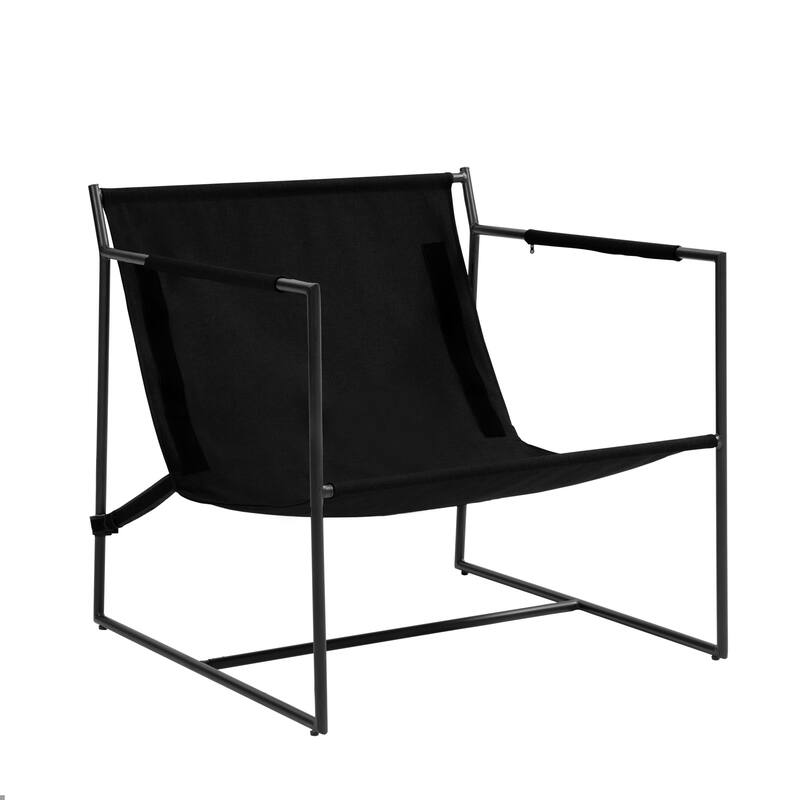 Fabric Armchair Metal Framed Sling Accent Chair