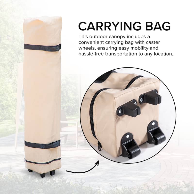 Furniture of America Briar Easy Set-Up Adjustable Outdoor Pop Up Gazebo with Soft Top and Carry Bag