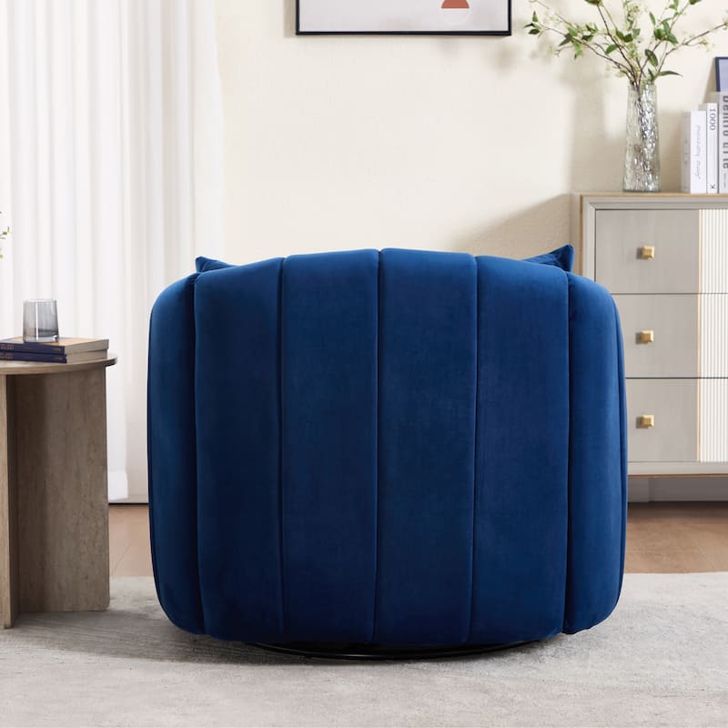 40.4"W Upholstered Swivel Accent Chair Set of 2,Modern Swivel Single Sofa Chair with Pillows