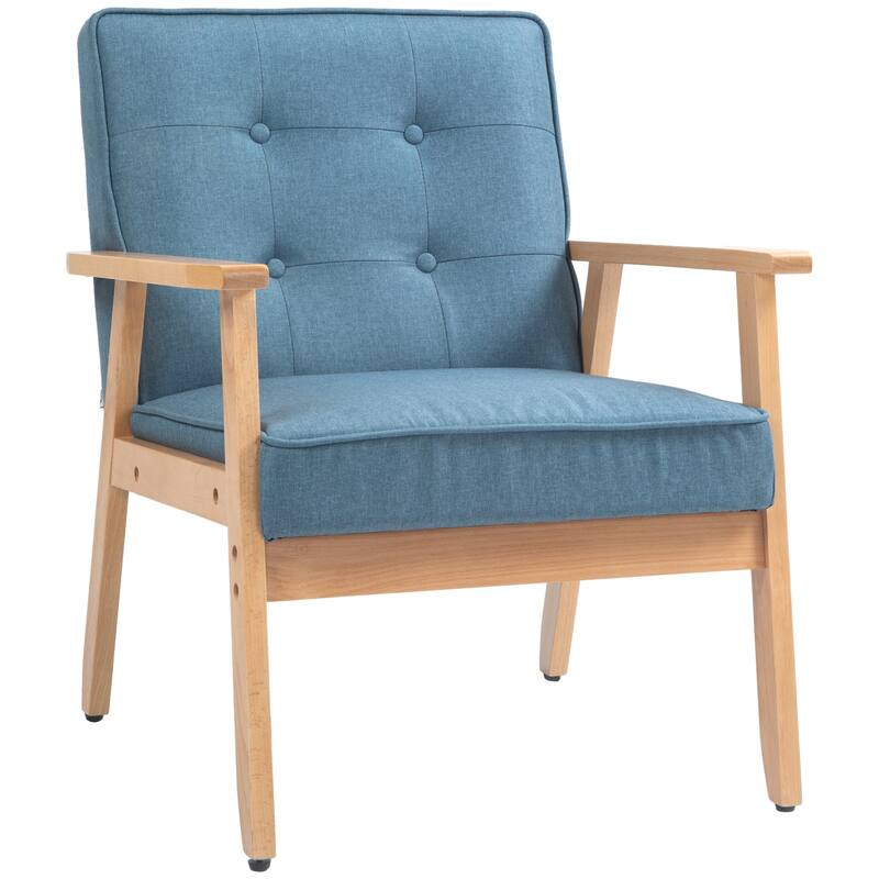 Accent Arm Chair With Upholstered Tufted Back