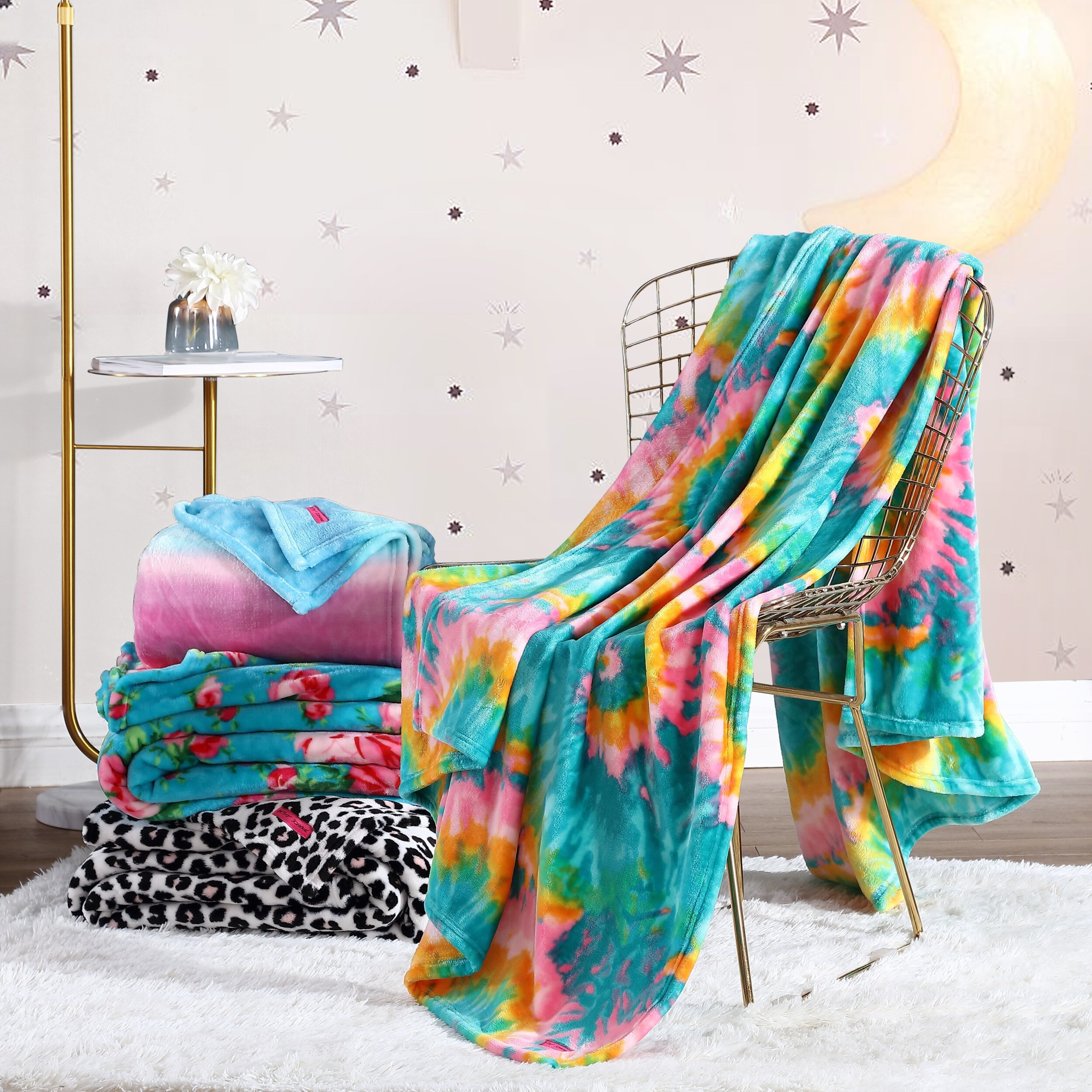 Betsey Johnson Betseys Leopard Pink Ultra Soft Plush Blanket Twin