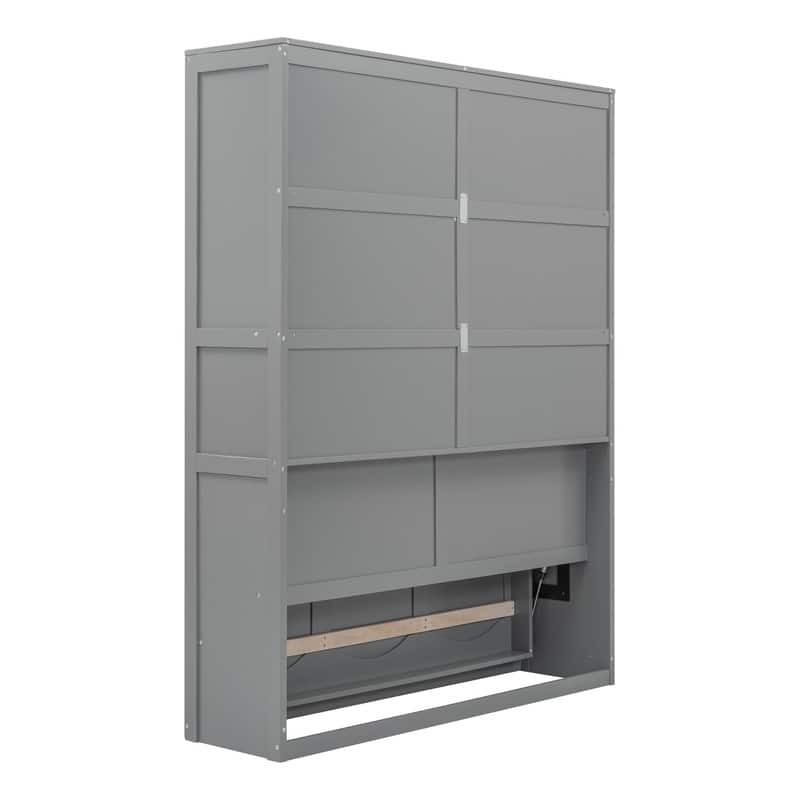 Wooden Queen Size Murphy Bed Wall Bed with Shelves