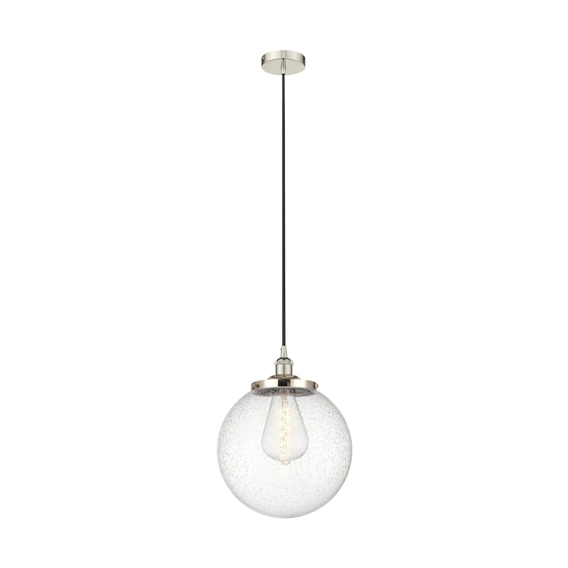 Innovations Lighting Beacon - 1 Light 14" Cord Hung Mini Pendant. - Polished Nickel/Seedy