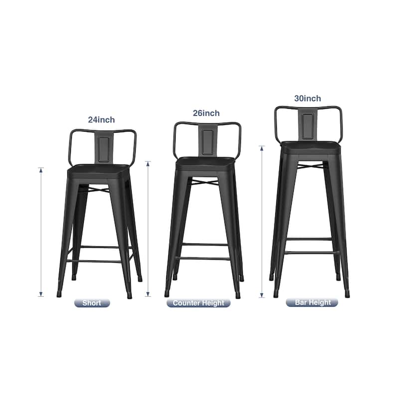 Bar Stools Set of 4,Counter Height Barstools Metal Bar Stools