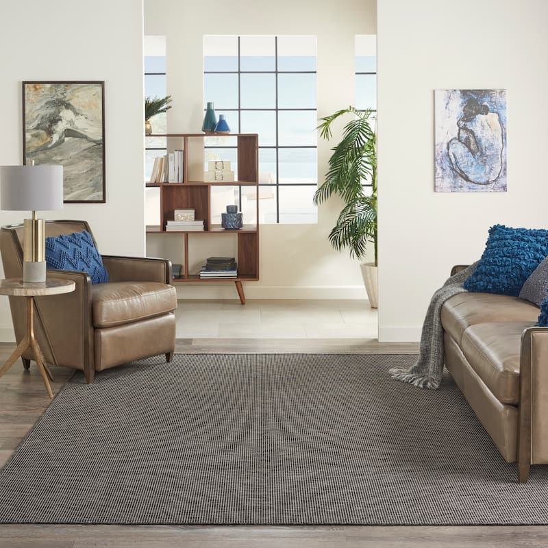 Nourison Positano Casual Modern Indoor/Outdoor Rug - 3' x 5' - Charcoal
