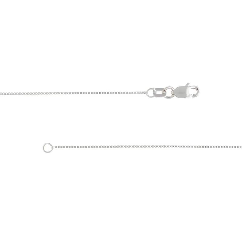 Curata 10k White Gold 0.66mm Box Chain Necklace (Lobster)