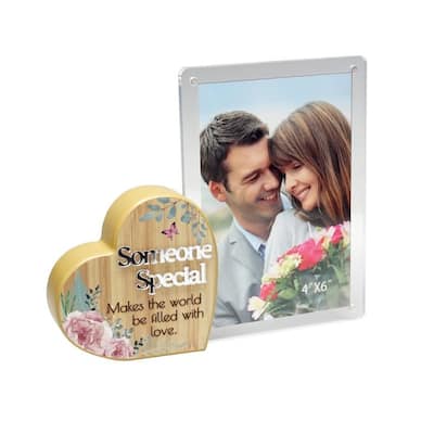 Heart With Text And Clear Photo Frame- Someone Special Photo Frame