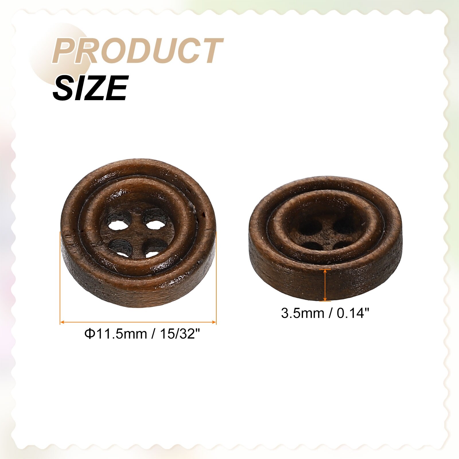 DIY Sewing Buttons Wooden Round Flat Craft Replacement Button for Sewing Clothing Handmade Crafts