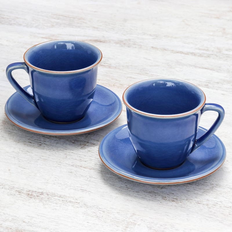 Handmade Sublime Simplicity Ceramic cup and saucer set (Thailand)